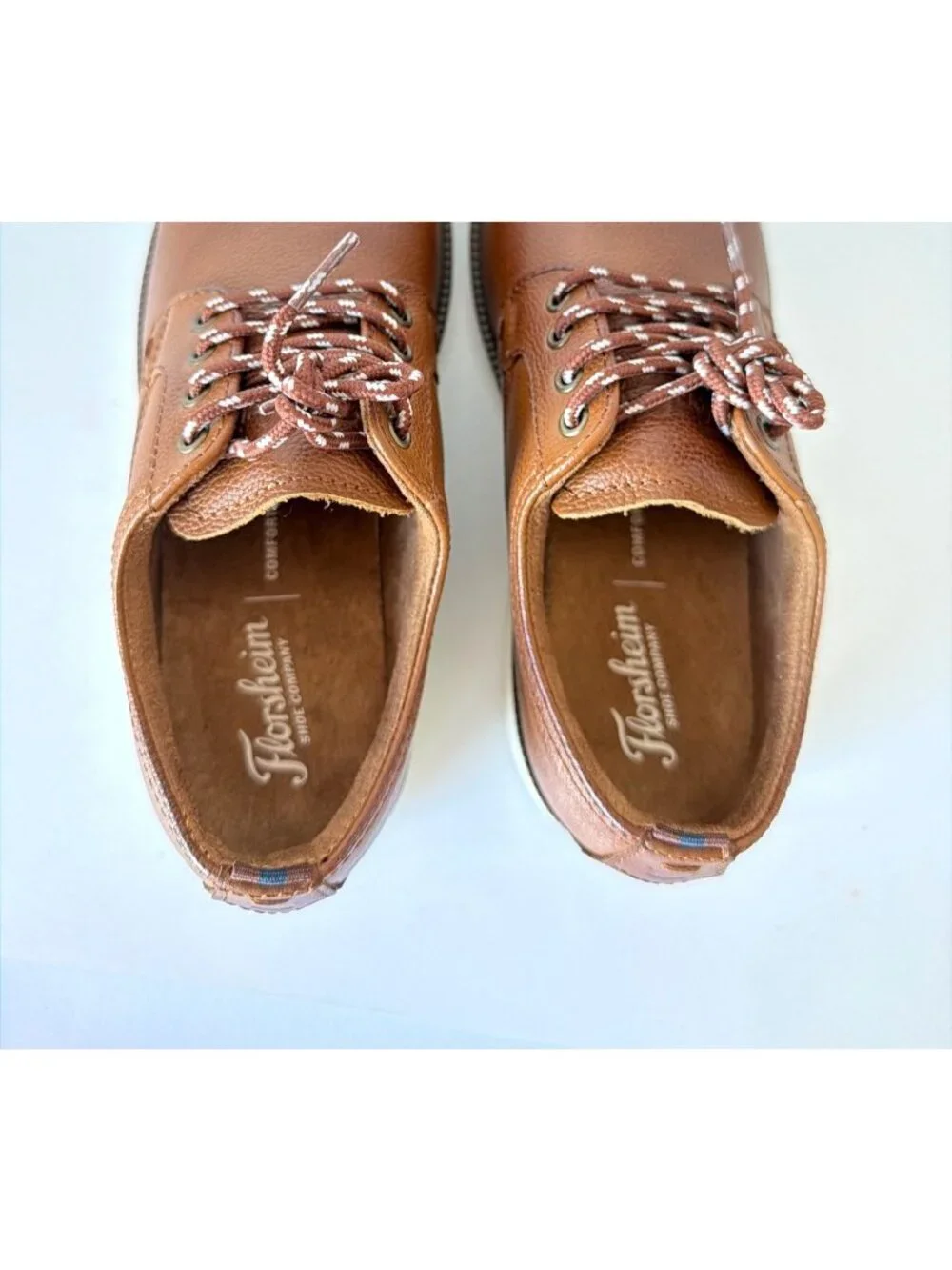 Florsheim Supacush Jr Cognac Brown Plain Toe Oxfords Kids Size 1.5